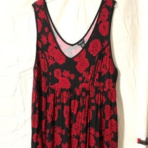 Torrid Red and black floral tank.